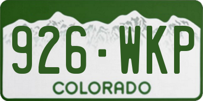 CO license plate 926WKP