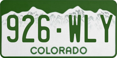 CO license plate 926WLY