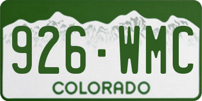 CO license plate 926WMC