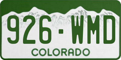 CO license plate 926WMD
