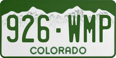 CO license plate 926WMP