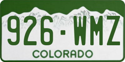 CO license plate 926WMZ