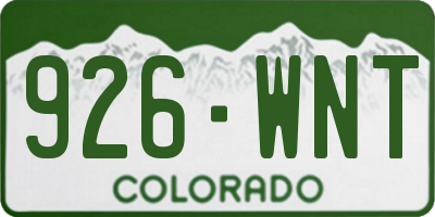 CO license plate 926WNT