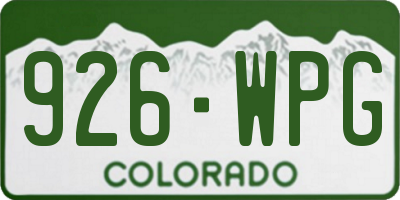 CO license plate 926WPG