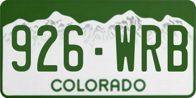 CO license plate 926WRB