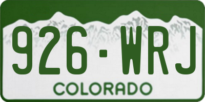CO license plate 926WRJ