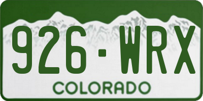 CO license plate 926WRX