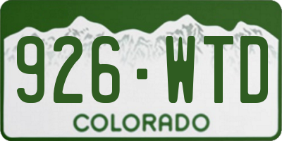 CO license plate 926WTD