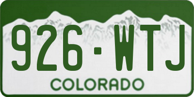 CO license plate 926WTJ