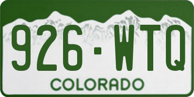 CO license plate 926WTQ
