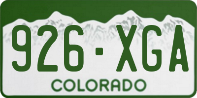 CO license plate 926XGA