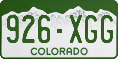 CO license plate 926XGG