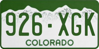 CO license plate 926XGK