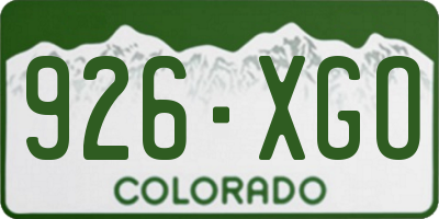CO license plate 926XGO