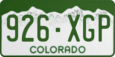 CO license plate 926XGP