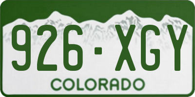 CO license plate 926XGY