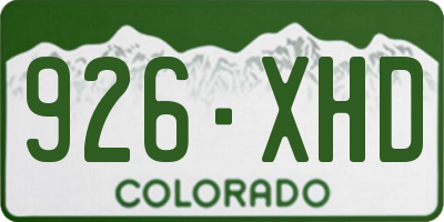 CO license plate 926XHD