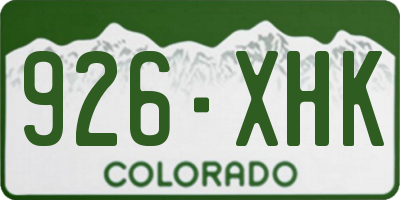 CO license plate 926XHK