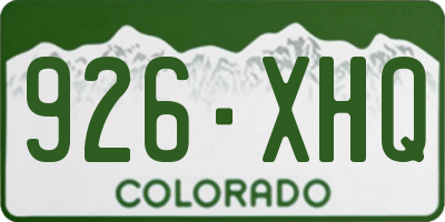 CO license plate 926XHQ