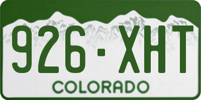 CO license plate 926XHT