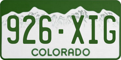CO license plate 926XIG