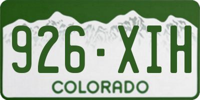 CO license plate 926XIH