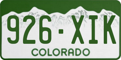 CO license plate 926XIK