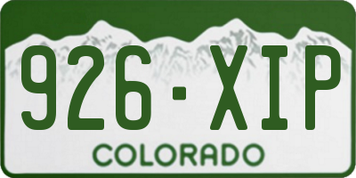 CO license plate 926XIP