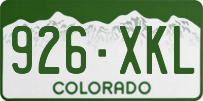 CO license plate 926XKL