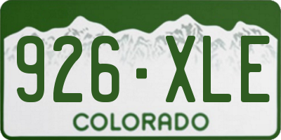 CO license plate 926XLE