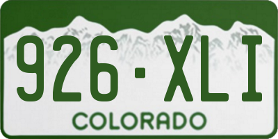 CO license plate 926XLI