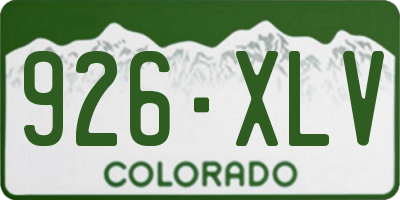 CO license plate 926XLV