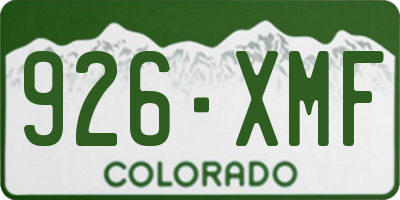 CO license plate 926XMF