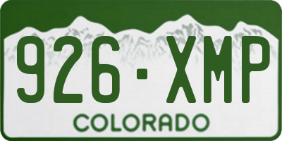 CO license plate 926XMP