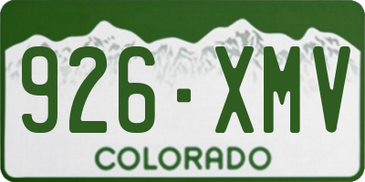 CO license plate 926XMV