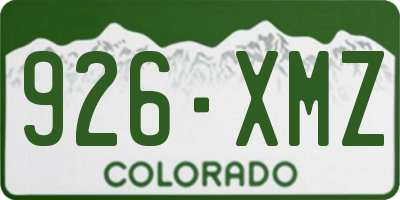 CO license plate 926XMZ