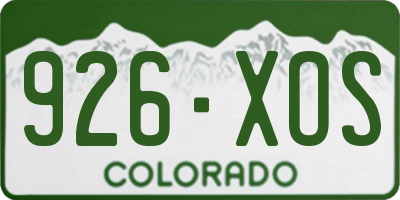 CO license plate 926XOS