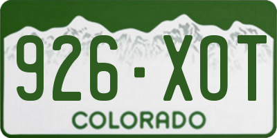 CO license plate 926XOT