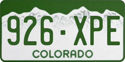 CO license plate 926XPE