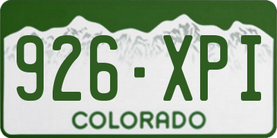 CO license plate 926XPI