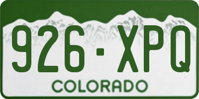 CO license plate 926XPQ