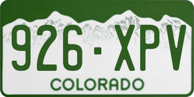 CO license plate 926XPV