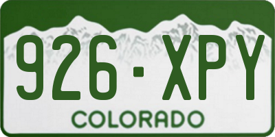 CO license plate 926XPY