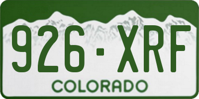 CO license plate 926XRF