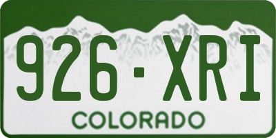 CO license plate 926XRI