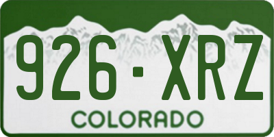 CO license plate 926XRZ