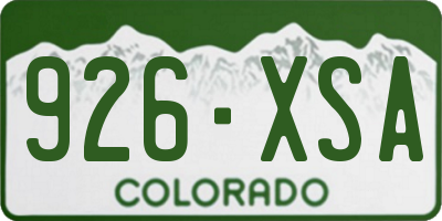 CO license plate 926XSA