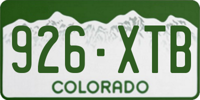 CO license plate 926XTB
