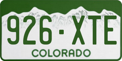CO license plate 926XTE