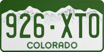 CO license plate 926XTO
